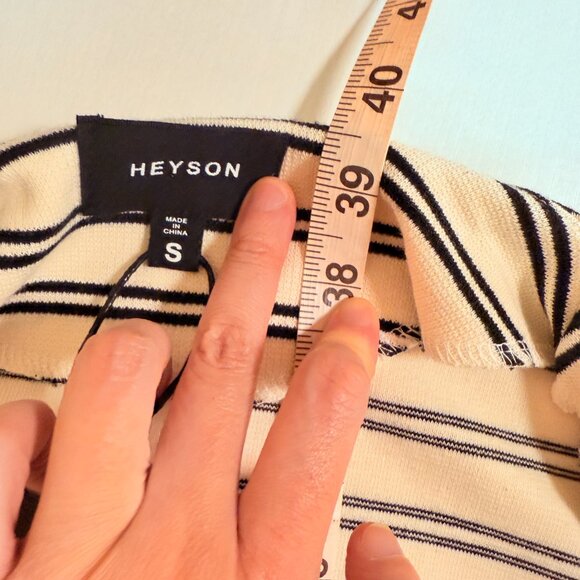 NWT HEYSON Stripe Duster Cotton Cardigan Women's– Black/White S - Picture 5 of 7